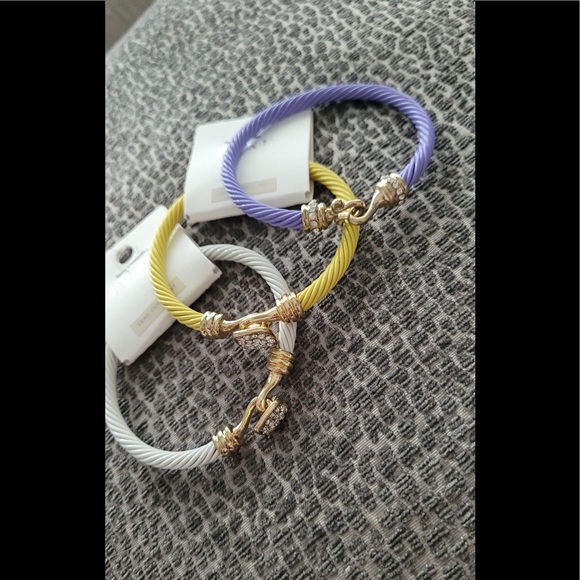 Wire cuff bracelet pearl wire quality with Rh - Picture 2 of 2